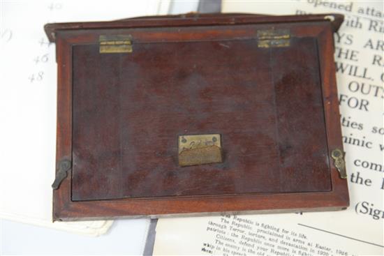 A Victorian mahogany plate camera, 9.5in.